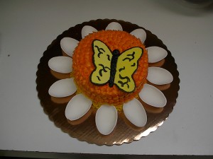 Butterfly on Flower Cake